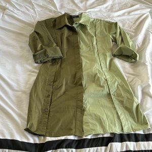 Akira long sleeve two tone green dress size M